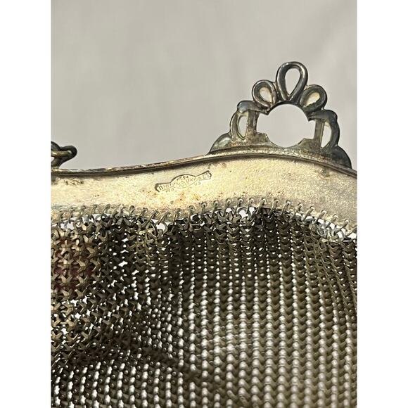 Whiting &Davis Ornate Art Deco Chain Mail Metal Mesh Purse Mid Century RARE GS - Picture 7 of 7